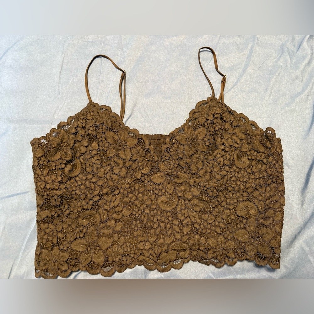 Express Black Lace Crop Top